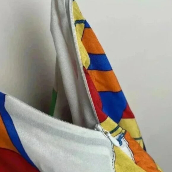 Ralph Lauren Multi Skirt Vibrant Multi-Color Geometric Print Skirt 100% Silk - Picture 6 of 7